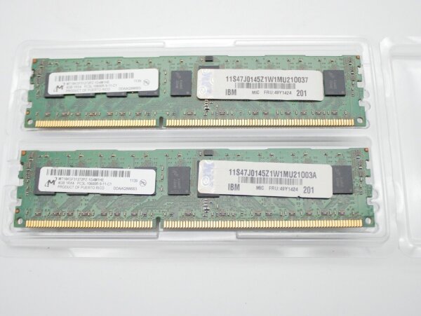 2x IBM DDR3-RAM 4GB PC3L-10600R ECC 1R LP - 49Y1424 System x3630 M3