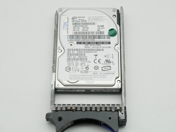 IBM Hotswap 73,4GB HDD 10K SAS 39R7366 mit Caddy