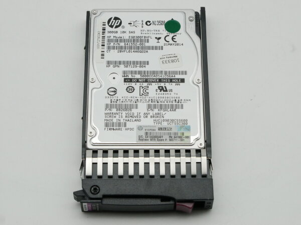 HP 300GB 10K SAS HDD Drive Server EG0300FBDBR mit Caddy 500223-001