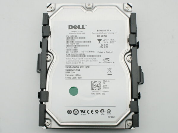 Dell 500 GB Festplatte 7,2K SAS 3,5 Zoll inkl. HDD Tray Caddy - 9EF244-050