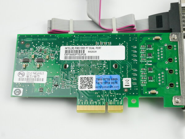 Intel EXPI9402PTG2P20 Pro/1000PT 1GB Dual Port Ethernet Server PCIe Card