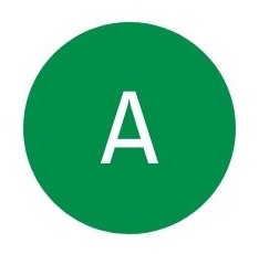 Buchstabe A in Kreis mit grünem Hintergrund